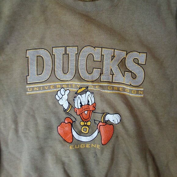 Vintage Jansport Oregon Ducks Crewneck Sweatshirt Distressed - Picture 1 of 7